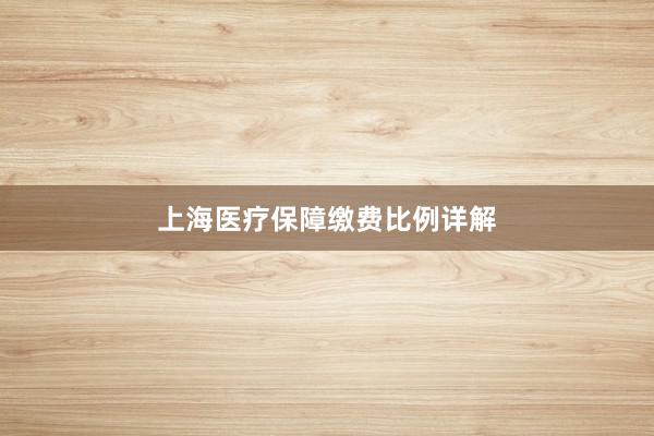 上海医疗保障缴费比例详解